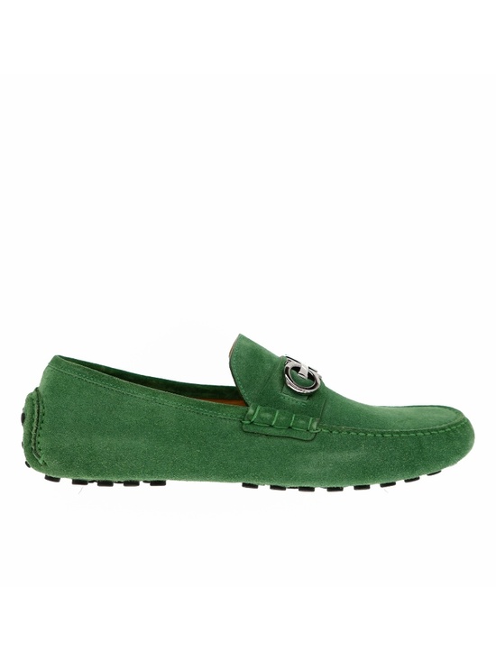 Salvatore Ferragamo Grazioso Loafers Green Suede Leather Size 9 US New main image 4